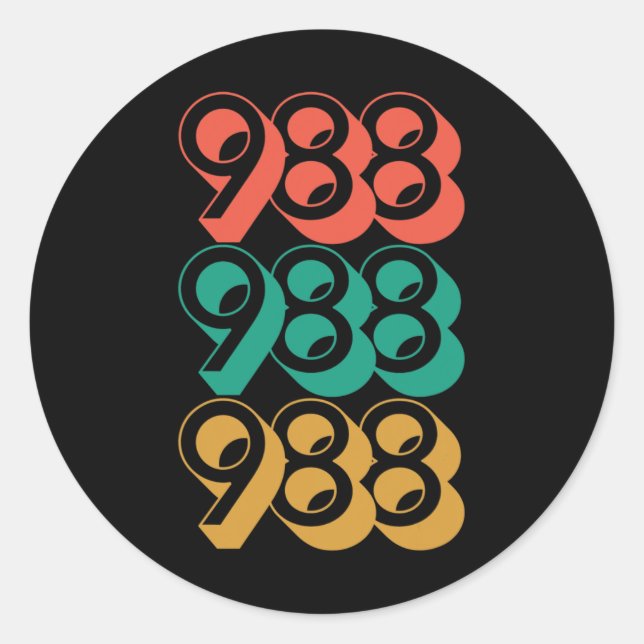 Selbstmordbewusstsein - 988 - Suizidprävention 988 Runder Aufkleber (Vorderseite)