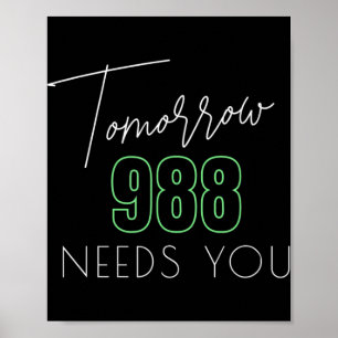 Selbstmordbewusstsein 988 - Suizidprävention Poster