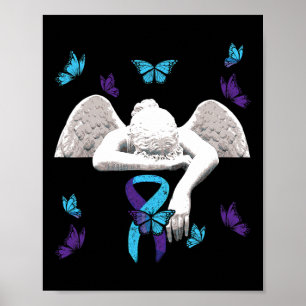 Selbstmordbewusstsein Angel Ribbon Butterfliegen Poster
