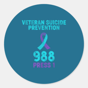 Selbstmordbewusstsein bei Veteranen - 988-Shirt - Runder Aufkleber
