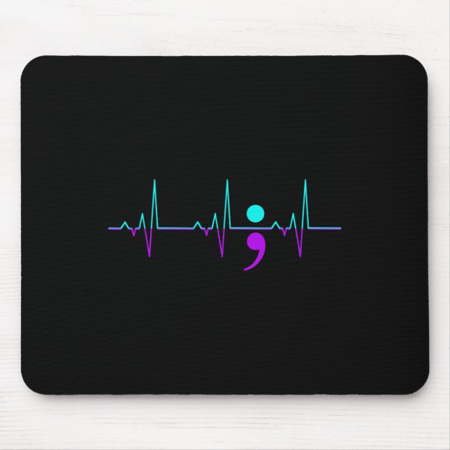 Selbstmordbewusstsein Heartbeat Unterstützung G Mousepad (Vorne)