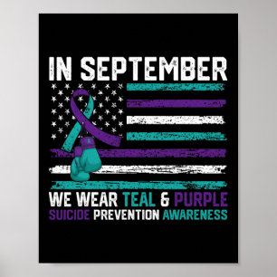 Selbstmordbewusstsein Im September tragen wir Aqua Poster