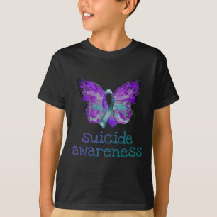 Selbstmordbewusstsein Lila Aquamariner Schmetterli T-Shirt