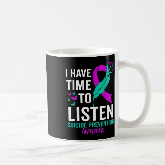 Selbstmordbewusstsein Ribbon Psychische Gesundheit Kaffeetasse (Rechts)