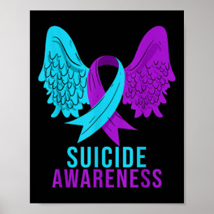 Selbstmordbewusstsein Ribbon Psychische Gesundheit Poster
