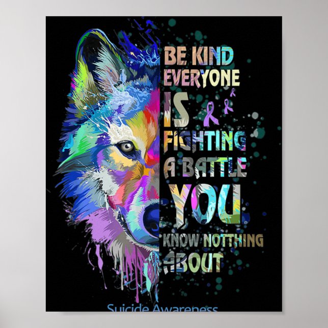 Selbstmordbewusstsein sei gütig Jeder kämpft gegen Poster (Vorne)