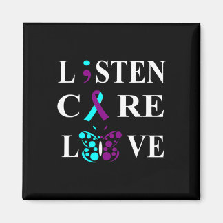 Selbstmordbewusstsein Semicolon Lila Aquamarine Ri Magnet