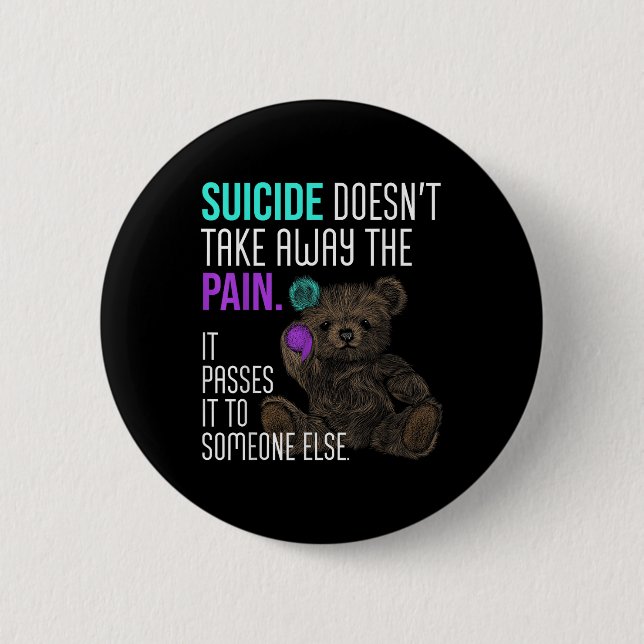Selbstmordbewusstsein Semicolon Psychische Gesundh Button (Vorderseite)