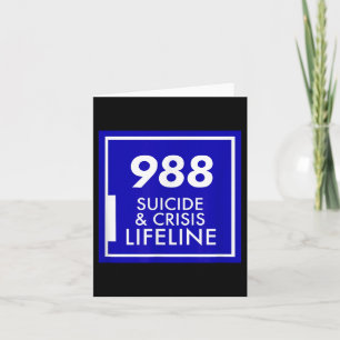 Selbstmordbewusstsein - Shirt 988 - Suizidpräventi Karte