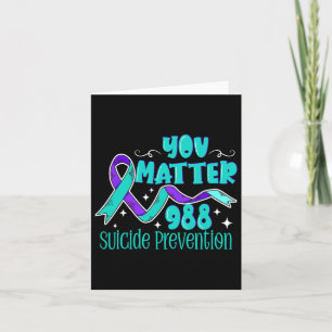 Selbstmordbewusstsein - Shirt 988 - Suizidpräventi Karte