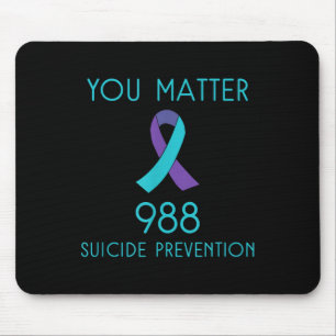 Selbstmordbewusstsein - Shirt 988 - Suizidpräventi Mousepad