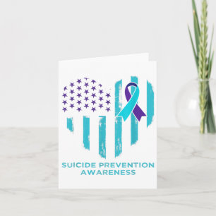 Selbstmordbewusstsein Shirt American Flag Ribbon M Karte