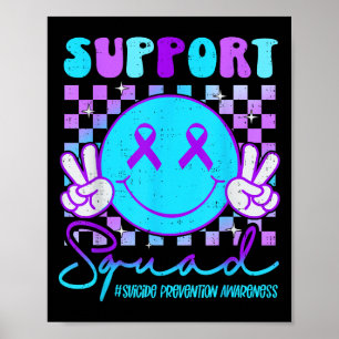 Selbstmordbewusstsein Teal & Lila Band Suprt G Poster