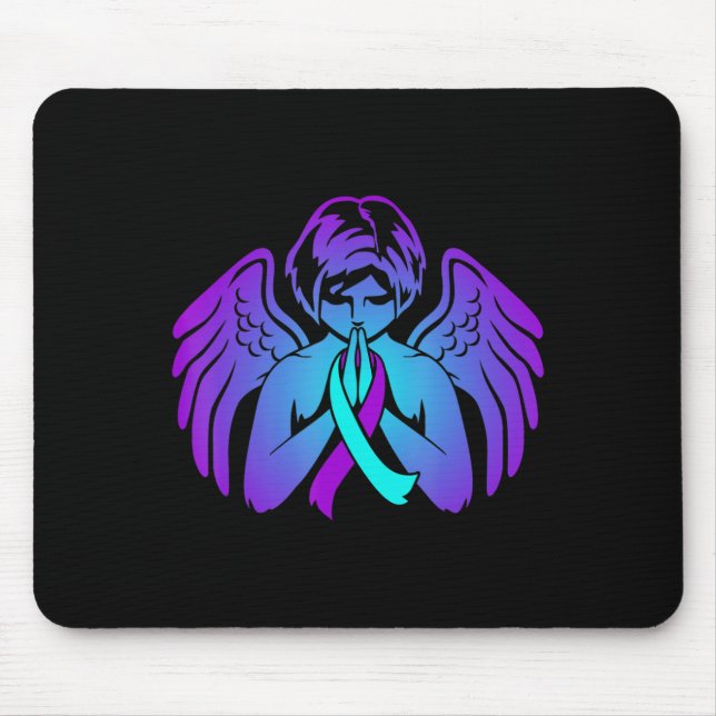 Selbstmordbewusstsein Wings Angel Ribbon Happy Sup Mousepad (Vorne)