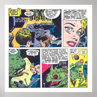 Selbstmordflotte, die von furchtlosen Roboter-Comi Poster