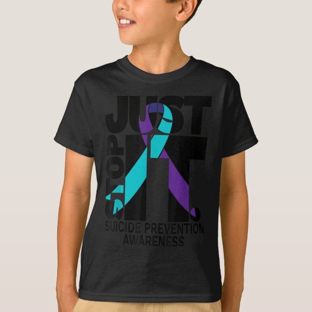 Selbstmordgefälligkeit Prävention schwarzer Text T-Shirt (Vorderseite)