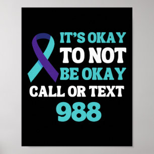 Selbstmordprävention 988 Hotline-Shirt 988 Selbstm Poster