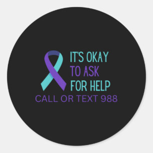 Selbstmordprävention 988 Hotline-Shirt 988 Selbstm Runder Aufkleber