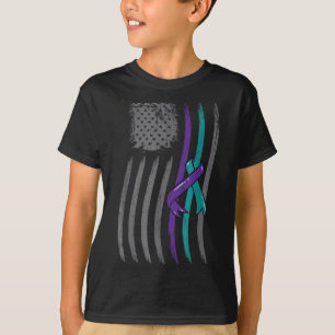 Selbstmordprävention Amerikanische Flagge Lila Bew T-Shirt