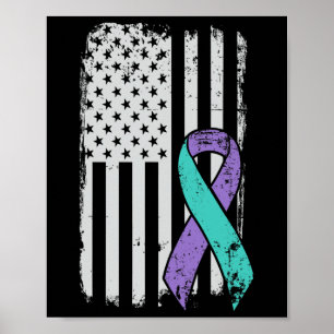Selbstmordprävention Awareness Ribbon - USA Poster
