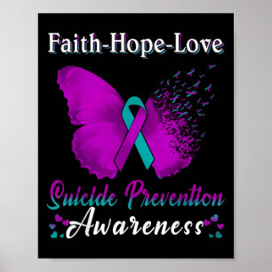 Selbstmordprävention Glaube Hoffnung Liebe Bewusst Poster