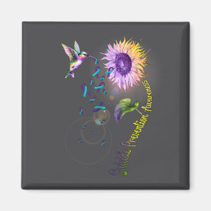 Selbstmordprävention Sonnenblume Kolibri  Magnet