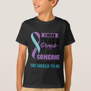 Selbstmordprävention Trage Türkis Lila Jemand bede T-Shirt