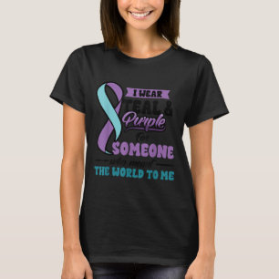 Selbstmordprävention Trage Türkis Lila Jemand Bede T-Shirt