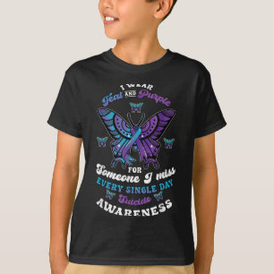 Selbstmordprävention Trage Türkis Lila Jemanden, d T-Shirt