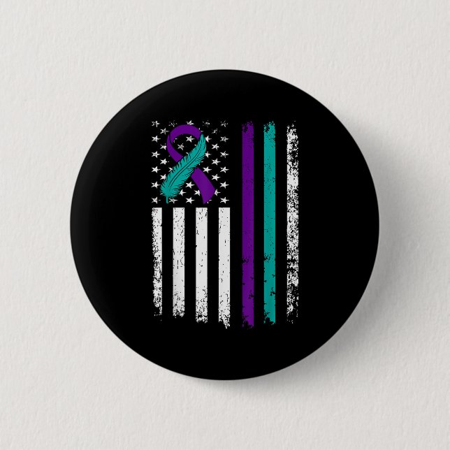 Selbstmordpräventions-Bewusstsein Amerikanisches F Button (Vorderseite)