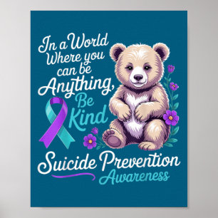 Selbstmordpräventions-Bewusstseins-Schleifen-Blume Poster