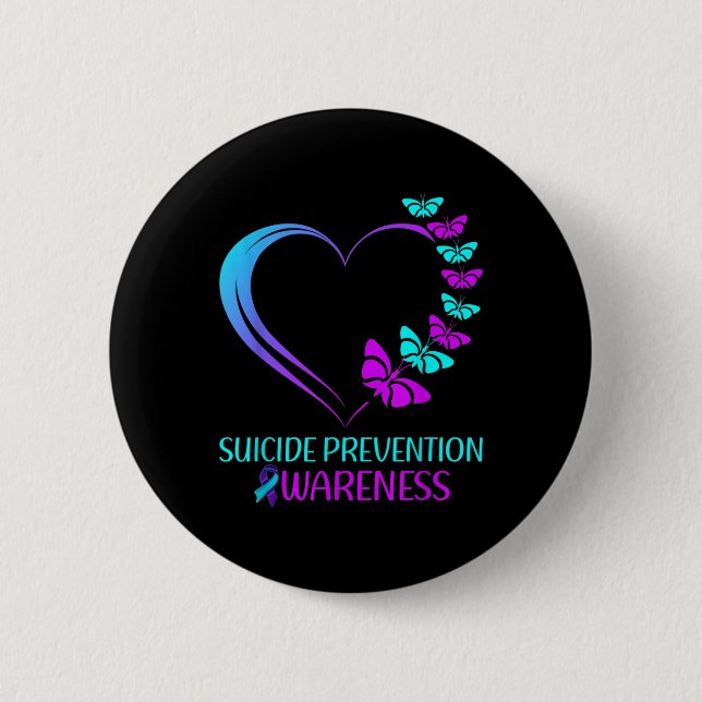 Selbstmordpräventions-Bewusstseins-Schmetterlings- Button (Vorderseite)