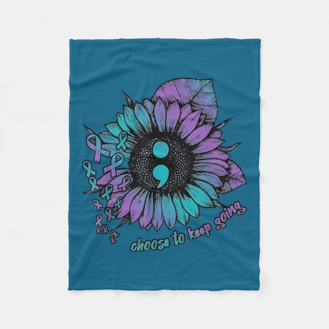 Selbstmordpräventions-Bewusstseinsshirt Wähle, wei Fleecedecke (Vorderseite)