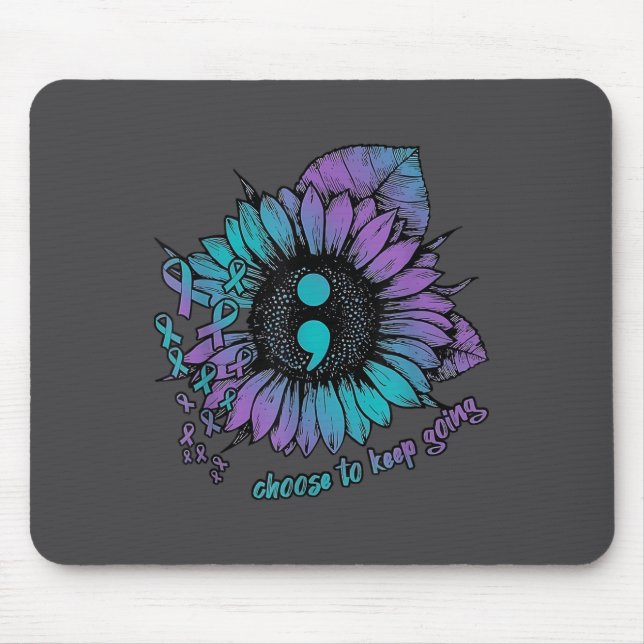 Selbstmordpräventions-Bewusstseinsshirt Wähle zu b Mousepad (Vorne)