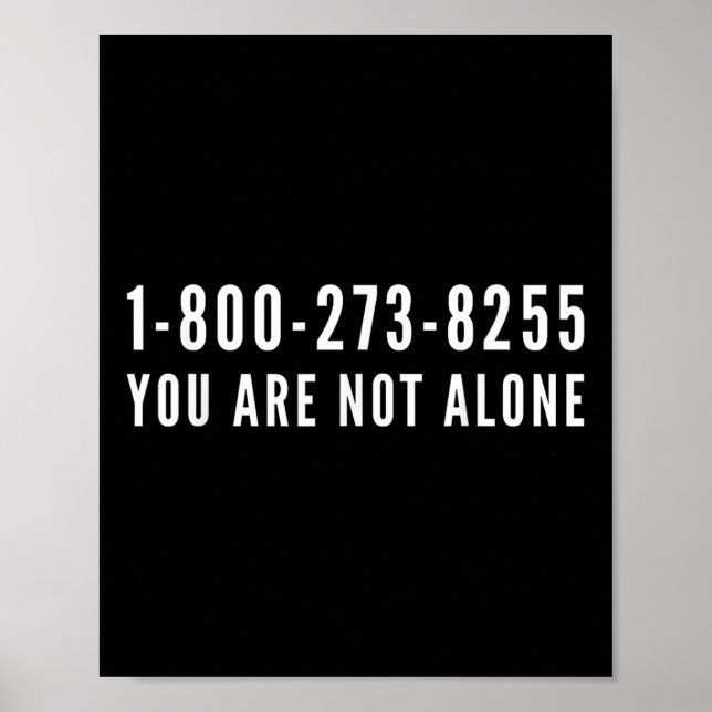 Selbstmordpräventions-Hotline 1-800-273-8255  Poster (Vorne)