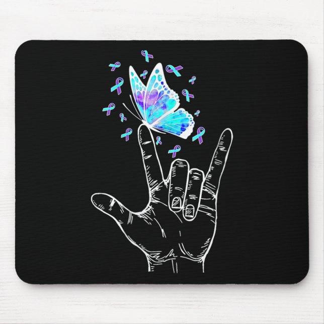 Selbstmordpräventions-Woche Schmetterlingsliebe H Mousepad (Vorne)