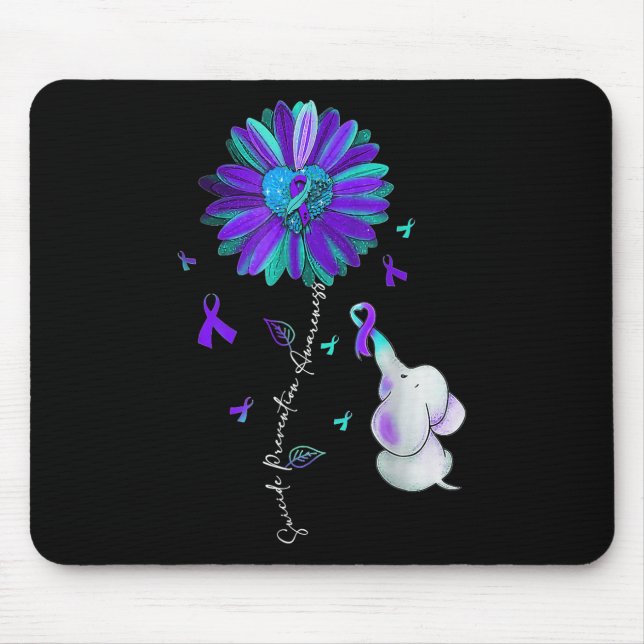Selbstmordpräventions-Wochen-Band Sonnenblume Mousepad (Vorne)