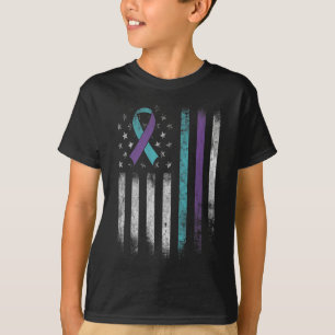 Selbstmordpräventionsbewusstsein American Flag Ban T-Shirt