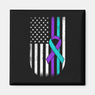 Selbstmordpräventionsbewusstsein Amerikanische Fla Magnet