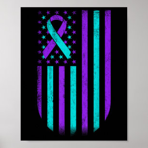 Selbstmordpräventionsbewusstsein Amerikanische Fla Poster