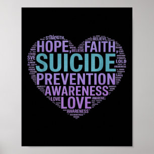 Selbstmordpräventionsbewusstsein Kampf Hoffnung St Poster