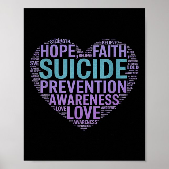 Selbstmordpräventionsbewusstsein Kampf Hoffnung St Poster (Vorne)
