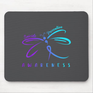 Selbstmordpräventionsbewusstsein Lila Türkis Band Mousepad