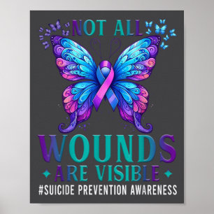 Selbstmordpräventionsbewusstsein Nicht alle Wunden Poster