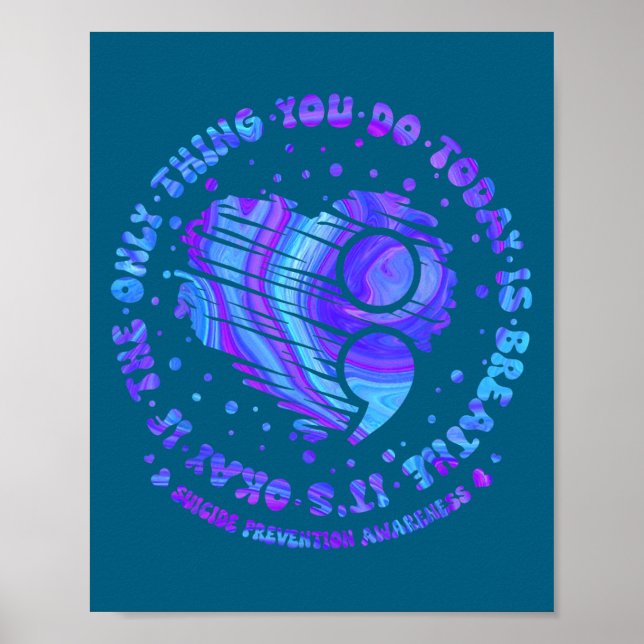 Selbstmordpräventionsbewusstsein Semikolon für Fra Poster (Vorne)