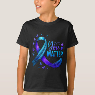 Selbstmordpräventionsbewusstsein Sie Teal & Lila T-Shirt