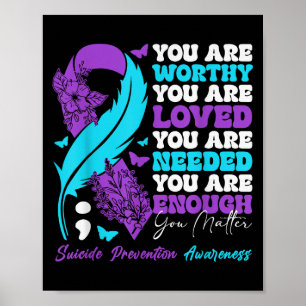 Selbstmordpräventionsbewusstsein Sitive Motivation Poster