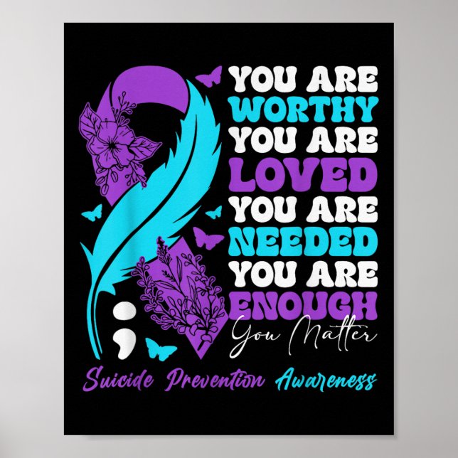 Selbstmordpräventionsbewusstsein Sitive Motivation Poster (Vorne)