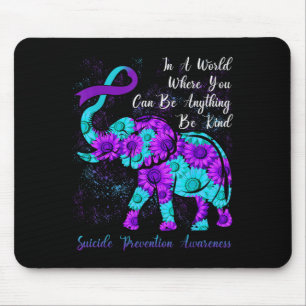 Selbstmordpräventionsbewusstsein Teal Lila Sonnenb Mousepad