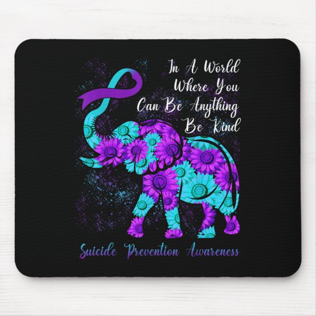 Selbstmordpräventionsbewusstsein Teal Lila Sonnenb Mousepad (Vorne)